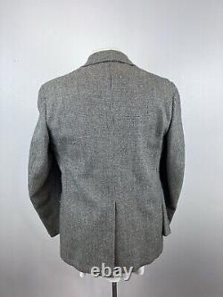 Southwick Men's Gray Houndstooth Tweed Wool Suit 42 R Pants 36 X 30 USA Vintage