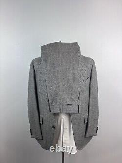 Southwick Men's Gray Houndstooth Tweed Wool Suit 42 R Pants 36 X 30 USA Vintage