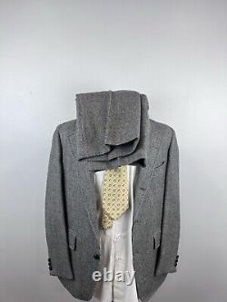 Southwick Men's Gray Houndstooth Tweed Wool Suit 42 R Pants 36 X 30 USA Vintage