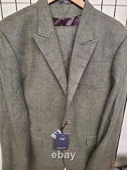 Studio Suits i Men's 42 3 Piece Tweed Wool Suit Italy Hand Crafted NEW NWT