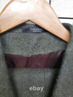 Studio Suits i Men's 42 3 Piece Tweed Wool Suit Italy Hand Crafted NEW NWT