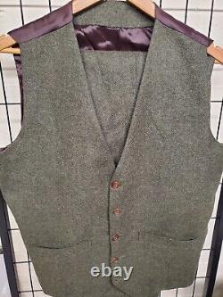 Studio Suits i Men's 42 3 Piece Tweed Wool Suit Italy Hand Crafted NEW NWT