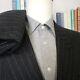 Tallia Flannel Double Breasted Suit Men 40l Pants 32x32 Gray Striped Vintage Usa