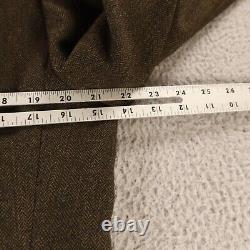 VINTAGE Donegal Tweed Jacket M Brown Green Herringbone Wool USA Bill Blass 40R