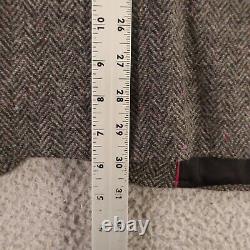 VINTAGE Donegal Tweed Jacket M Gray Herringbone 100% Wool Blazer Made in USA 40R