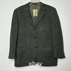 VINTAGE Harris Tweed Mens SMALL Green Norfolk Country Shooting SCOTLAND 70s