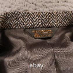 VINTAGE Kuppenheimer Jacket Gray Herringbone Wool Harris Tweed Sport Coat 46R