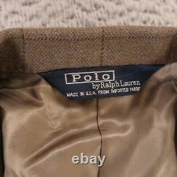 VINTAGE Polo Ralph Lauren Jacket Brown Wool Highland Tweed Double Pocket USA 42R