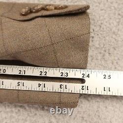 VINTAGE Polo Ralph Lauren Jacket Brown Wool Highland Tweed Double Pocket USA 42R