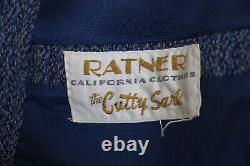 VINTAGE Ratner Cutty Sark Mens Tweed Suit Jacket Blazer Pants Size 42R Blue