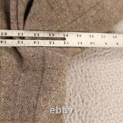 VINTAGE Tweed Jacket XL Beige Tan Brown Over Check Two Tone Hopsack Wool USA 46R