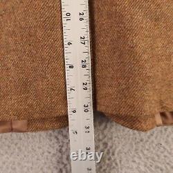 VINTAGE Tweed Jacket XL Brown Melange Lambs Wool Heavy Twill Elbow Patches 46S