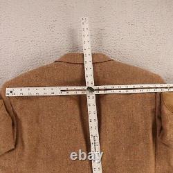 VINTAGE Tweed Jacket XL Brown Melange Lambs Wool Heavy Twill Elbow Patches 46S