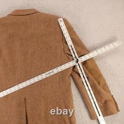 VINTAGE Tweed Jacket XL Brown Melange Lambs Wool Heavy Twill Elbow Patches 46S