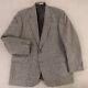 Vintage Tweed Jacket Xl Xlt Gray Herringbone 100% Wool Blazer Made In Usa 46l