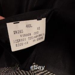 VINTAGE Tweed Jacket XL XLT Gray Herringbone 100% Wool Blazer Made in USA 46L