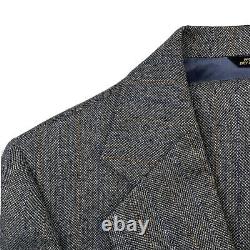 VTG 38 R Eisenberg & Eisenberg X Harris Tweed Grey Multi Stripe 3 Pc Suit USA