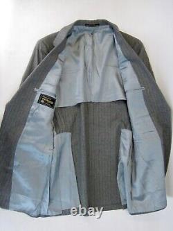 VTG 3 Piece Gray Wool Flannel Pinstripe Suit Made in USA by Richman 36R 30W 30.5