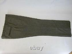 VTG 3 Piece Patch Pocket Gray Herringbone Tweed Wool Suit Vest Pants Blazer 40R