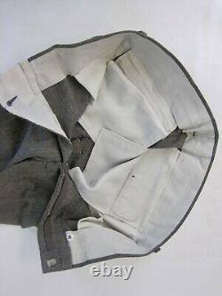 VTG 3 Piece Patch Pocket Gray Herringbone Tweed Wool Suit Vest Pants Blazer 40R