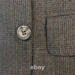 VTG 40 L Saks Fifth Avenue Brown Glen Plaid Wool Tweed 3pc Suit Made USA