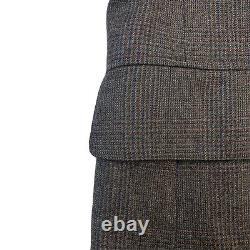 VTG 40 L Saks Fifth Avenue Brown Glen Plaid Wool Tweed 3pc Suit Made USA