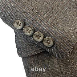 VTG 40 L Saks Fifth Avenue Brown Glen Plaid Wool Tweed 3pc Suit Made USA