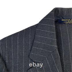 VTG 40 R Brooks Brothers Makers Flannel Weight 3/2 Roll Cable Stripe Suit