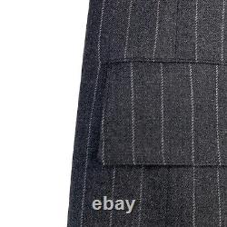 VTG 40 R Brooks Brothers Makers Flannel Weight 3/2 Roll Cable Stripe Suit