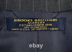 VTG 40 R Brooks Brothers Makers Flannel Weight 3/2 Roll Cable Stripe Suit