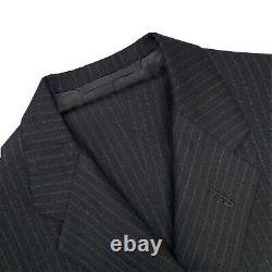 VTG 40 R Oxxford Clothes Charcoal Grey Pinstripe Flannel Weight Suit Made USA