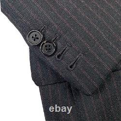 VTG 40 R Oxxford Clothes Charcoal Grey Pinstripe Flannel Weight Suit Made USA