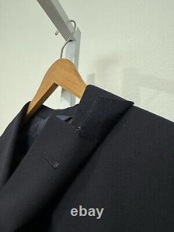 VTG 42 L Polo Ralph Lauren Navy Blue Solid Mid Weight Wool Suit Made USA 70s