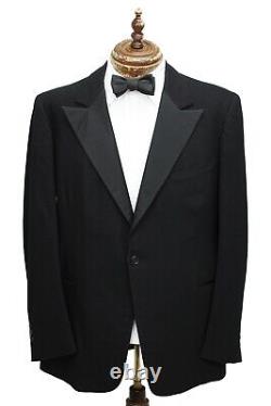 VTG 50s Browning King & Co Black Flannel & Silk Peak Lapel 2-Piece Tuxedo 40 US