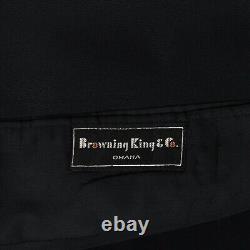 VTG 50s Browning King & Co Black Flannel & Silk Peak Lapel 2-Piece Tuxedo 40 US