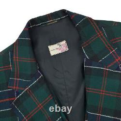 VTG 60's 42 L The Scotch House Dark Green Plaid Patch Pocket Tweed Blazer & Vest