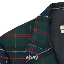 VTG 60's 42 L The Scotch House Dark Green Plaid Patch Pocket Tweed Blazer & Vest