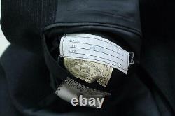 VTG 70s Hickey Freeman Charcoal Striped Wool Flannel 3 Piece 2 Button Suit Sz 44