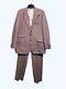 Vtg 70s Hubbard Brown Tweed Flecked 2 Button Flared Suit 44r