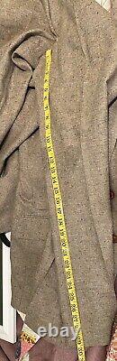 VTG 70s Hubbard Brown Tweed Flecked 2 Button Flared Suit 44R