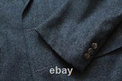 VTG 70s Polo Ralph Lauren USA Heavy Gray Striped Flannel 2 Button Suit Sz 44 R