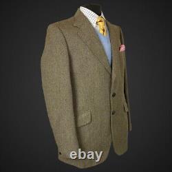 VTG 80's Guards Tweed Suit 44L 38 Green Wool Blend Country Thornproof 2PC