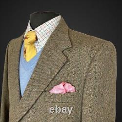 VTG 80's Guards Tweed Suit 44L 38 Green Wool Blend Country Thornproof 2PC