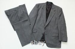 VTG 90s Y2K Burberry Gray Micro Houndstooth Blue Check Flannel 2 Button Suit 44R