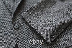 VTG 90s Y2K Burberry Gray Micro Houndstooth Blue Check Flannel 2 Button Suit 44R