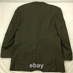 VTG Aquascutum London 42R Tweed Wool Green Blue Glen Plaid 2 PC Suit 34x30 Pants