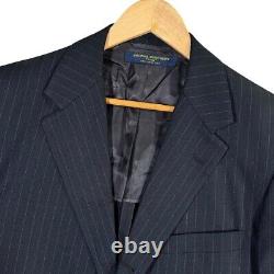 VTG Brooks Brothers 346 Pinstriped Suit Mens 43R Wool 38X28 Pant Navy Adult