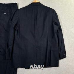 VTG Brooks Brothers 346 Pinstriped Suit Mens 43R Wool 38X28 Pant Navy Adult