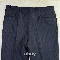 VTG Brooks Brothers 346 Pinstriped Suit Mens 43R Wool 38X28 Pant Navy Adult