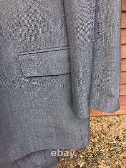 VTG Brooks Brothers Mens Brooksease Gray Glen Plaid Wool 2pc Suit -46 41 W 32L